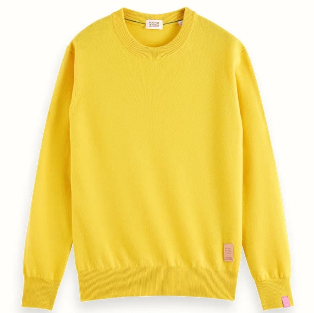Scotch & Soda Yellow Crewneck Sweater with Ribbed Details S & M sizes